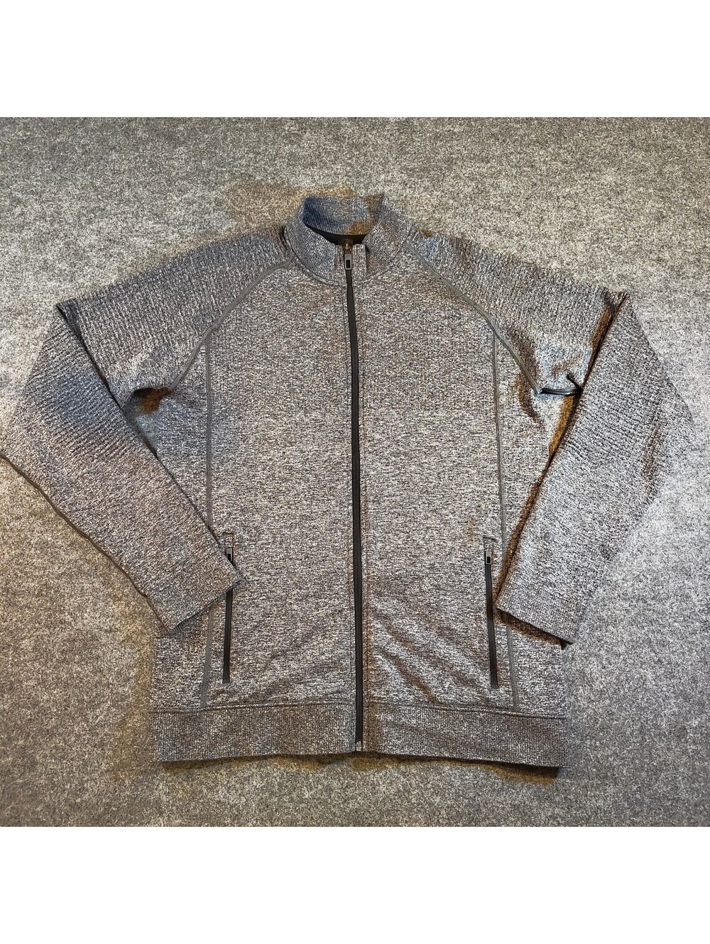 Lululemon Men's Gray Marled Full Zip Knit Athletic Jacket Size L